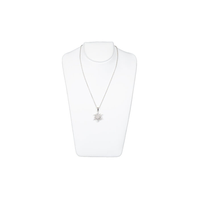 white leatherette necklace stand small