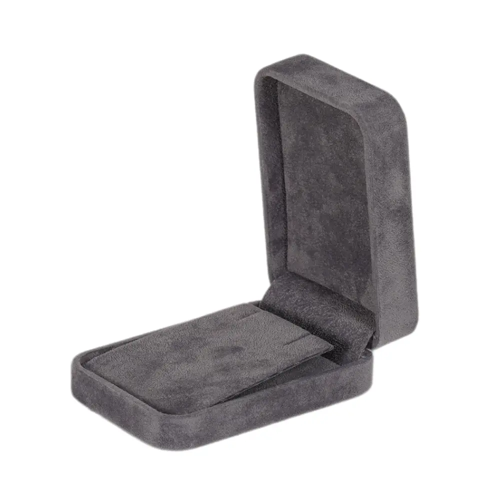 745C-E dary grey velvet long earring box-2 Velvet Long Earring box -Dark grey
