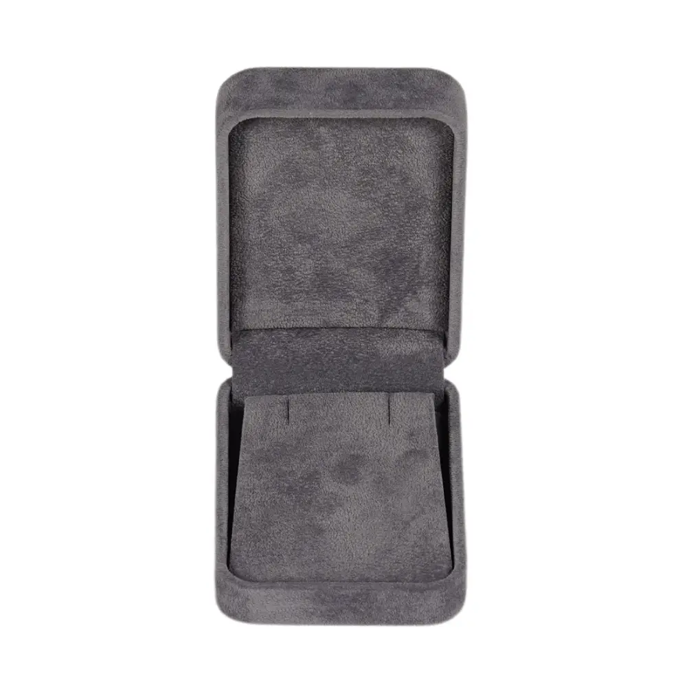 745C-E dary grey velvet long earring box-4 Velvet Long Earring box -Dark grey