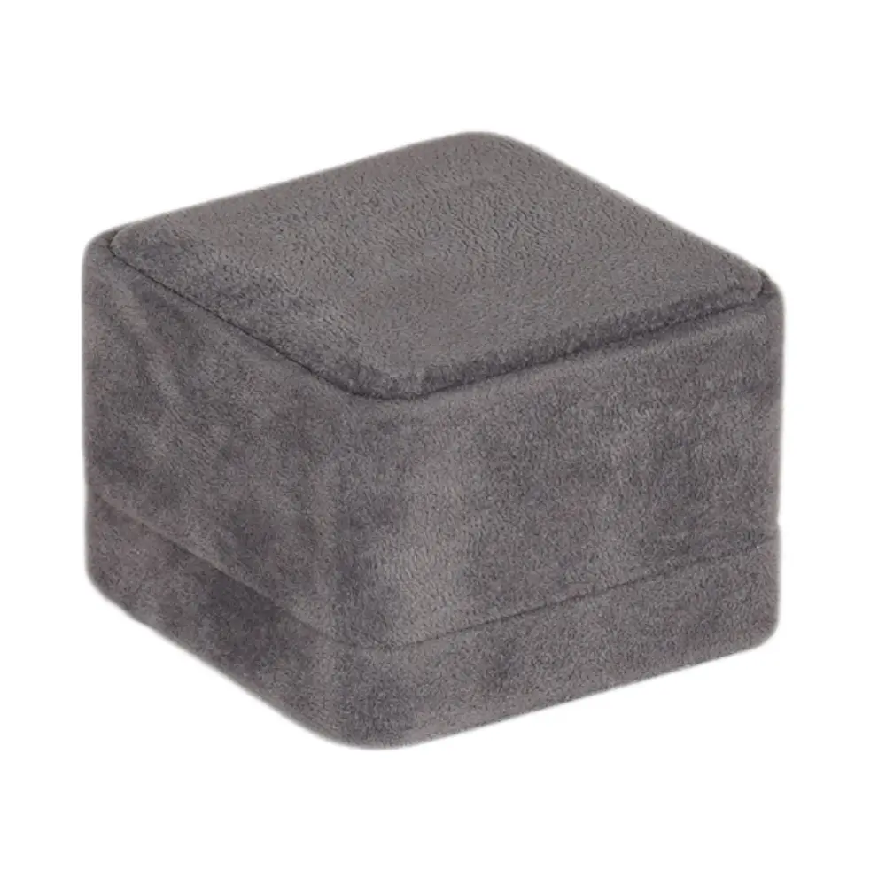 BXE82GR dark grey velvet large earring box-10 BXE82 Velvet earring box large - dark grey