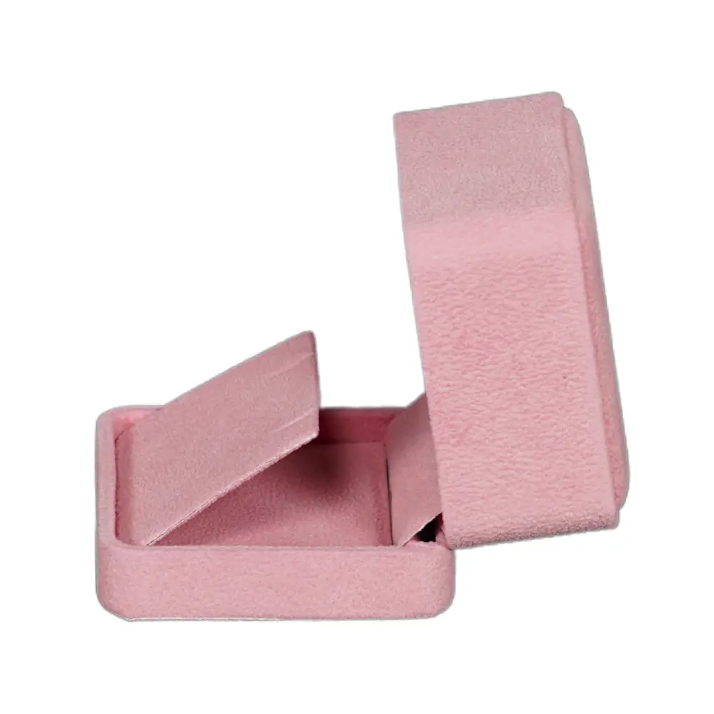 BXE82PI pink velvet large earring box-10 Velvet earring box large - pink