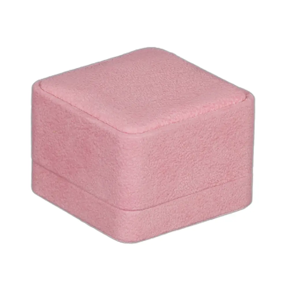 BXE82PI pink velvet large earring box-2 Velvet earring box large - pink