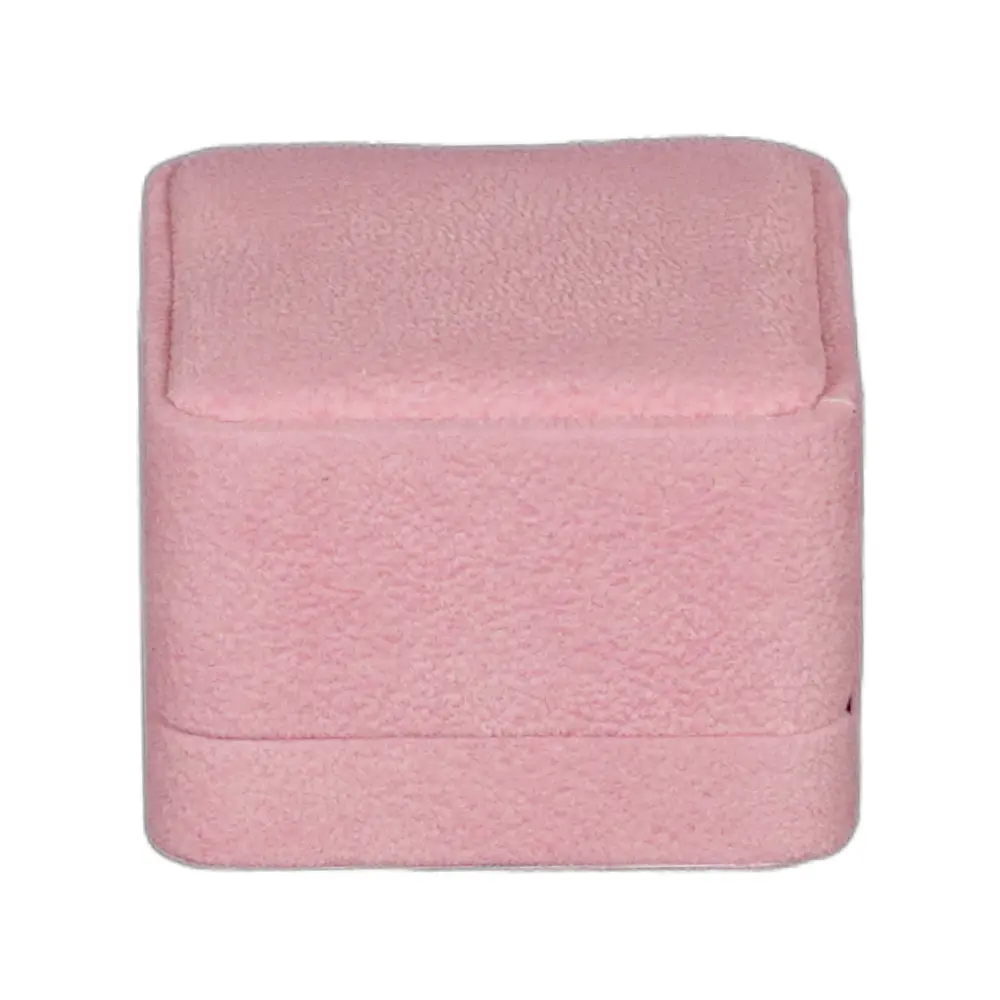 BXE82PI pink velvet large earring box-3 Velvet earring box large - pink