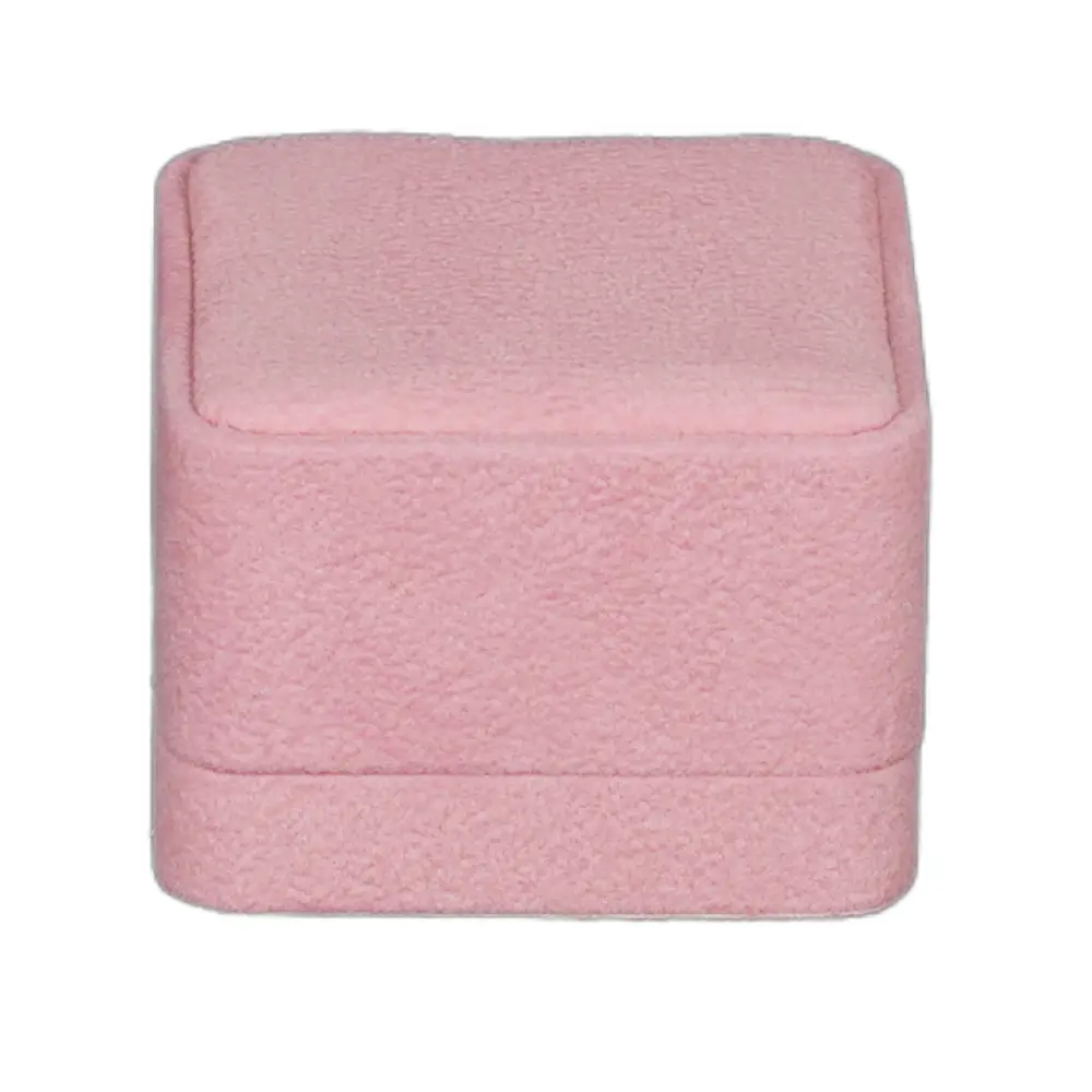 BXE82PI pink velvet large earring box-4 Velvet earring box large - pink