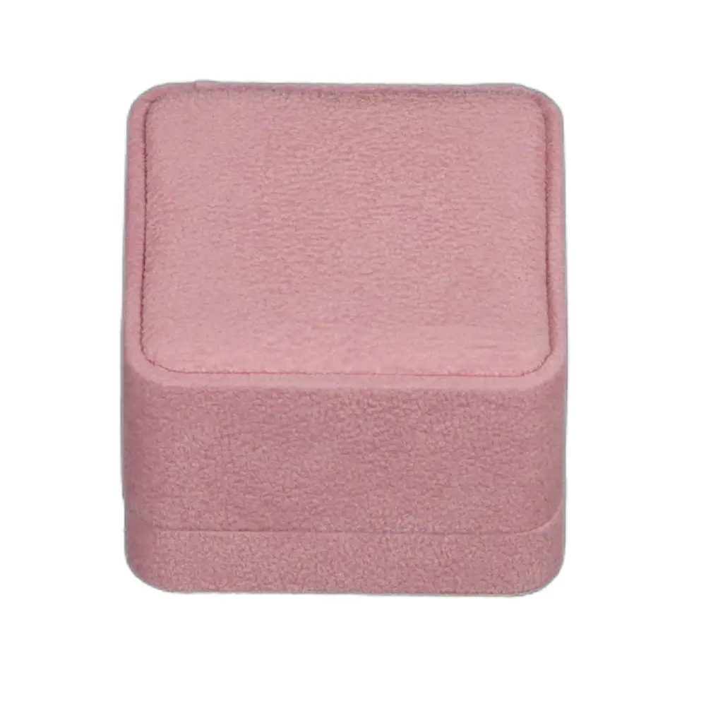 BXE82PI pink velvet large earring box-5 Velvet earring box large - pink
