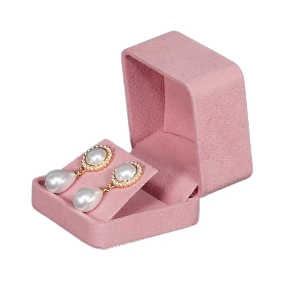 Velvet earring box large - pink