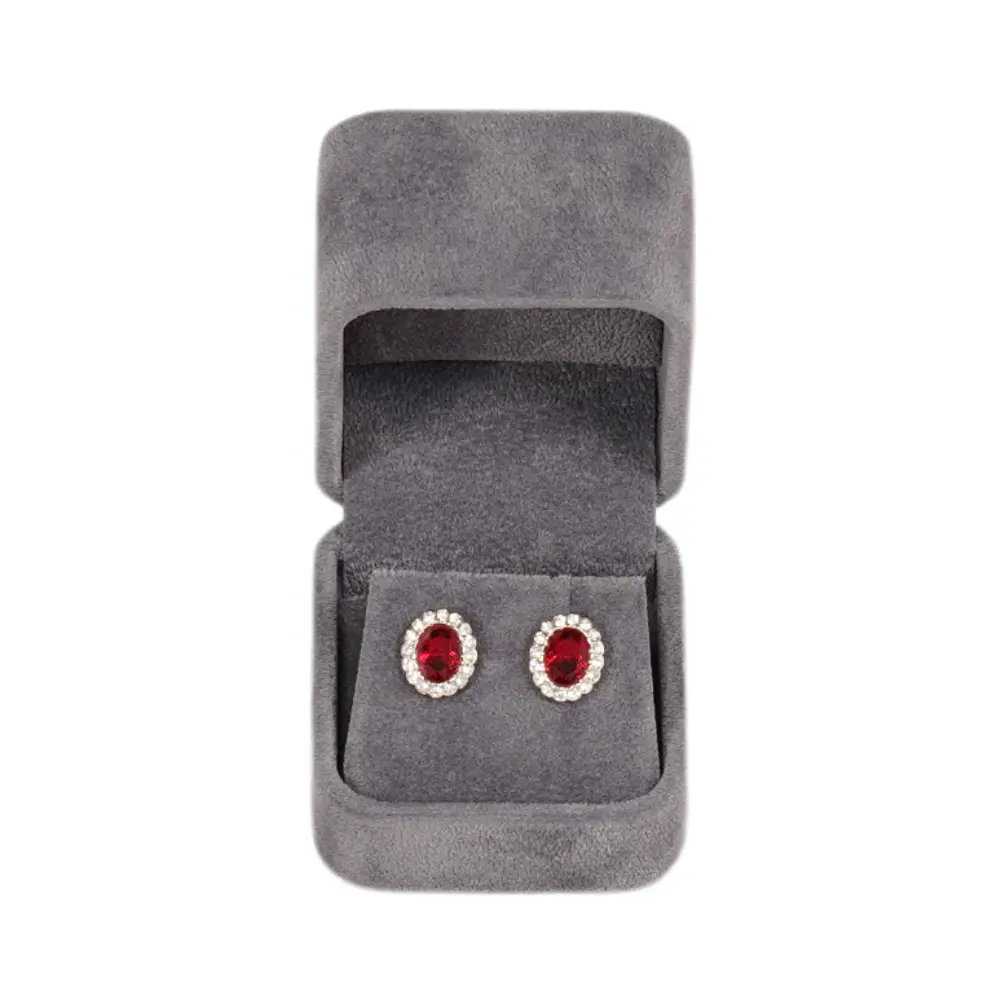Velvet Earring box small - Dark Grey
