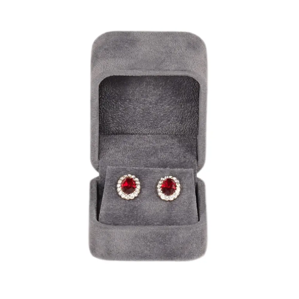 Velvet Earring box small - Dark Grey
