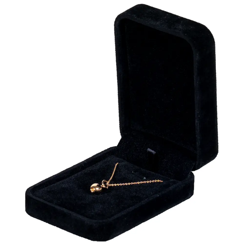 BXP81-Velvet-Necklace-Box-black-with-necklace-side Velvet-Necklace-Box-black-with-necklace-side