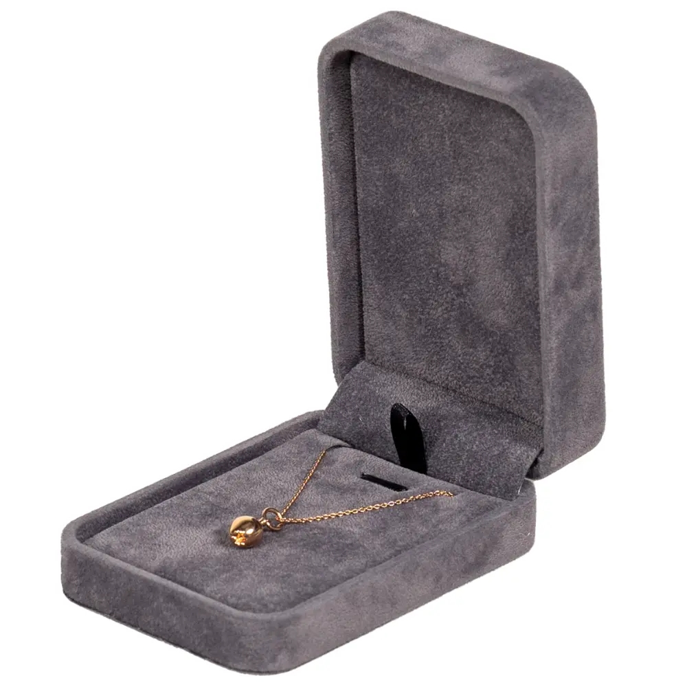 BXP81-Velvet-Necklace-Box-dark-grey-with-necklace-side Velvet-Necklace-Box-dark-grey-with-necklace
