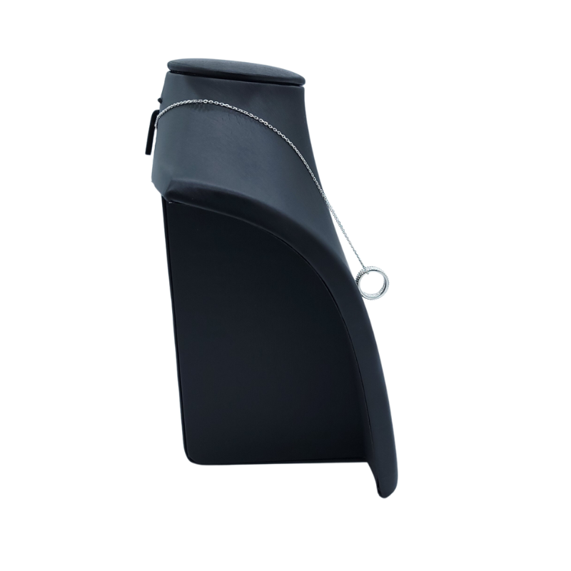 medium sleek wide leatherette necklace display stand