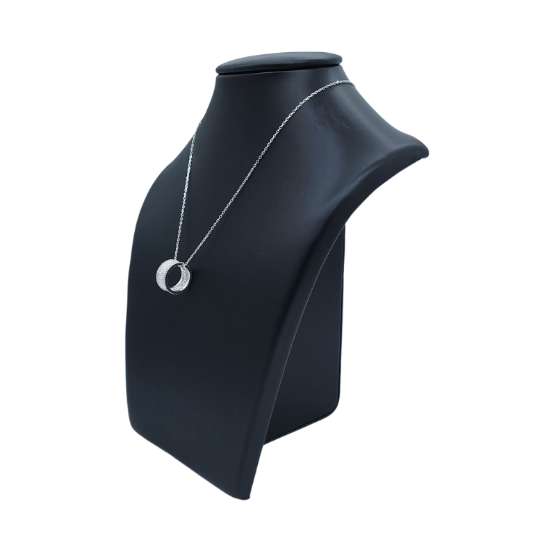 medium sleek wide leatherette necklace display stand
