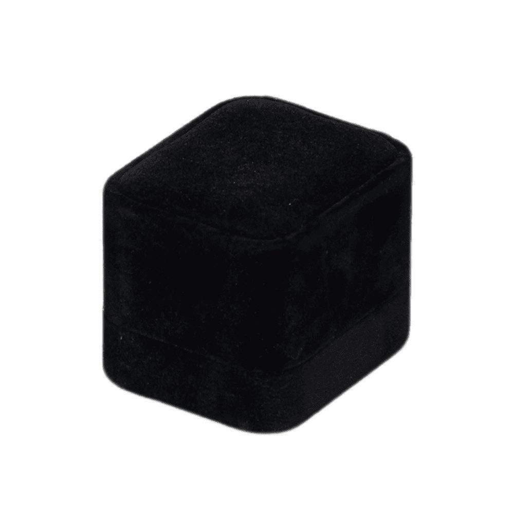 Ring Jewellery Box Velvet black Jewellery packaging BXR83 close side1