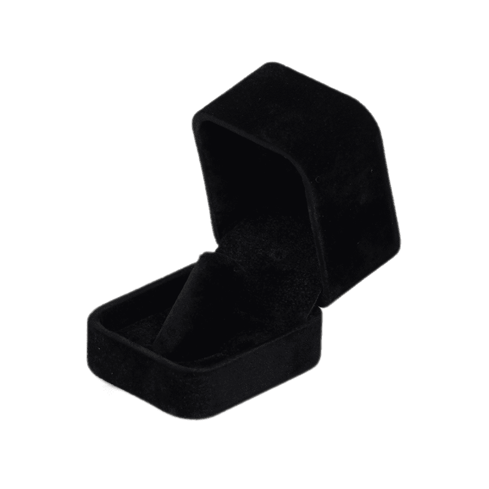 Ring Jewellery Box Velvet black Jewellery packaging BXR83 open side