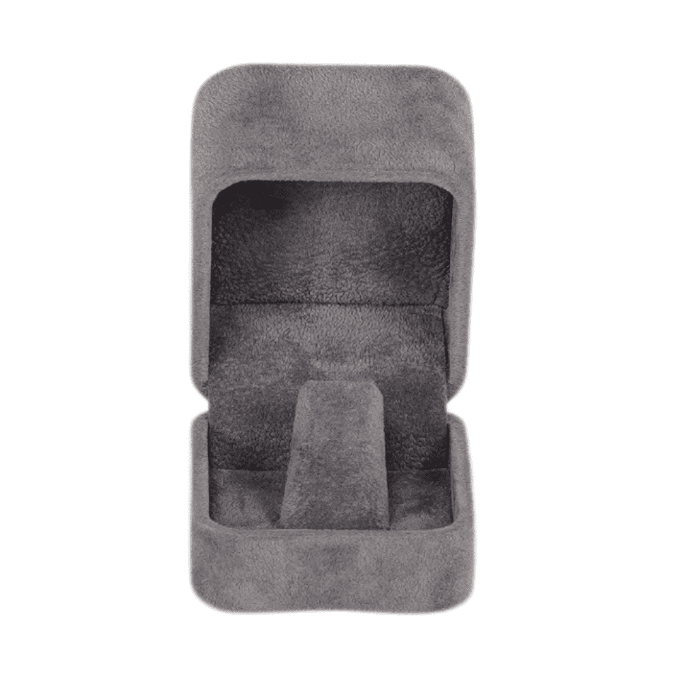 Ring-Jewellery Box-Velvet-dark-grey-Jewellery-packaging-BXR83-10 Ring Jewellery Box Velvet dark grey Jewellery packaging open front1