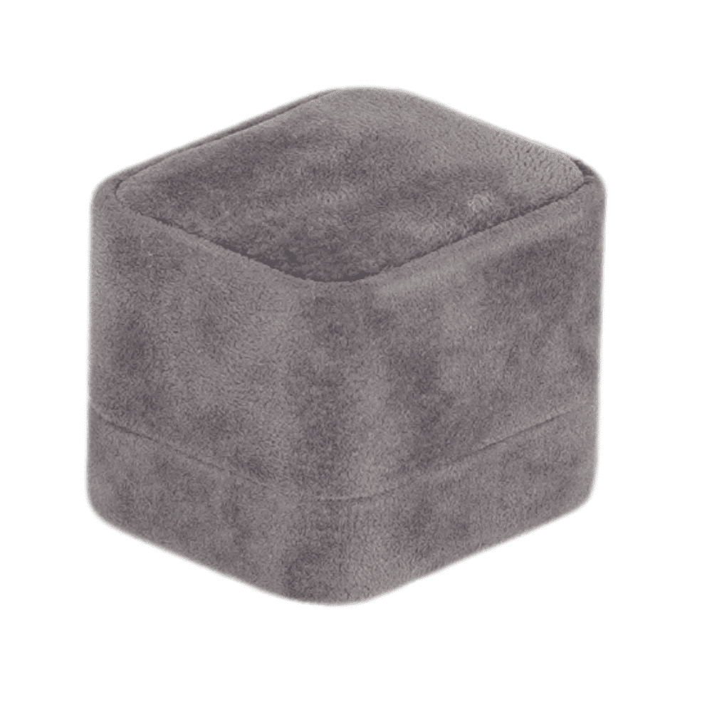 Ring-Jewellery Box-Velvet-dark-grey-Jewellery-packaging-BXR83-3 Ring Jewellery Box Velvet dark grey Jewellery packaging close side