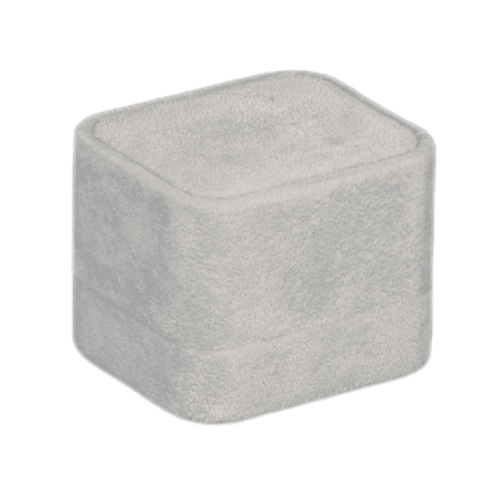 Ring Jewellery Box Velvet grey Jewellery packaging close side