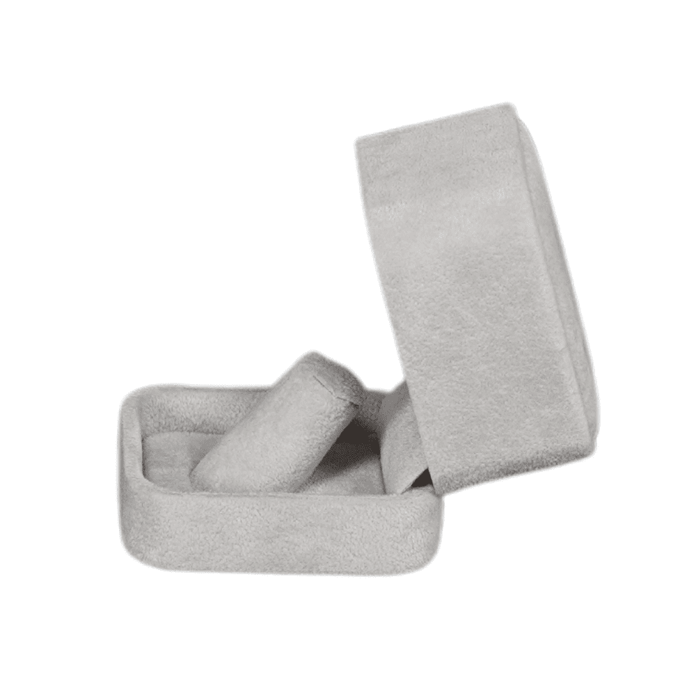Ring Jewellery Box Velvet grey Jewellery packaging open side2