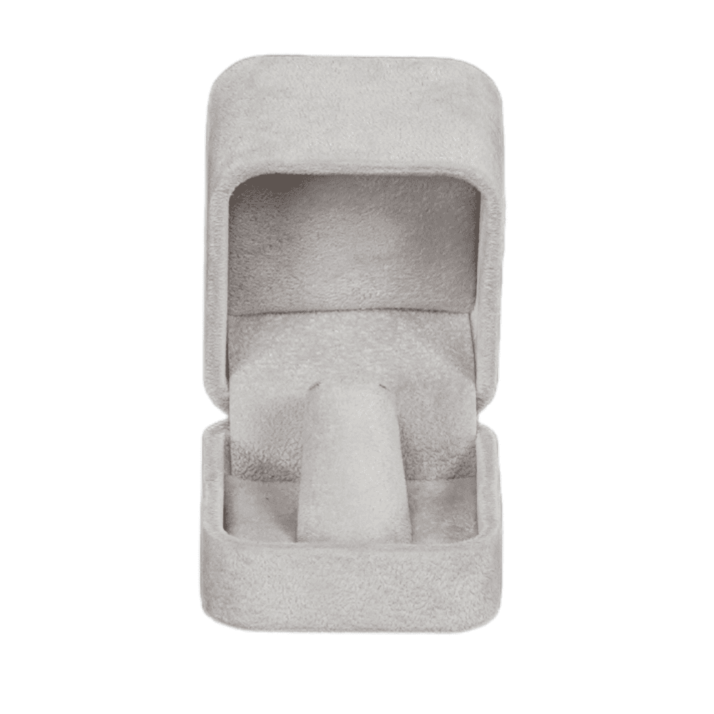 Ring Jewellery Box Velvet grey Jewellery packaging open side1