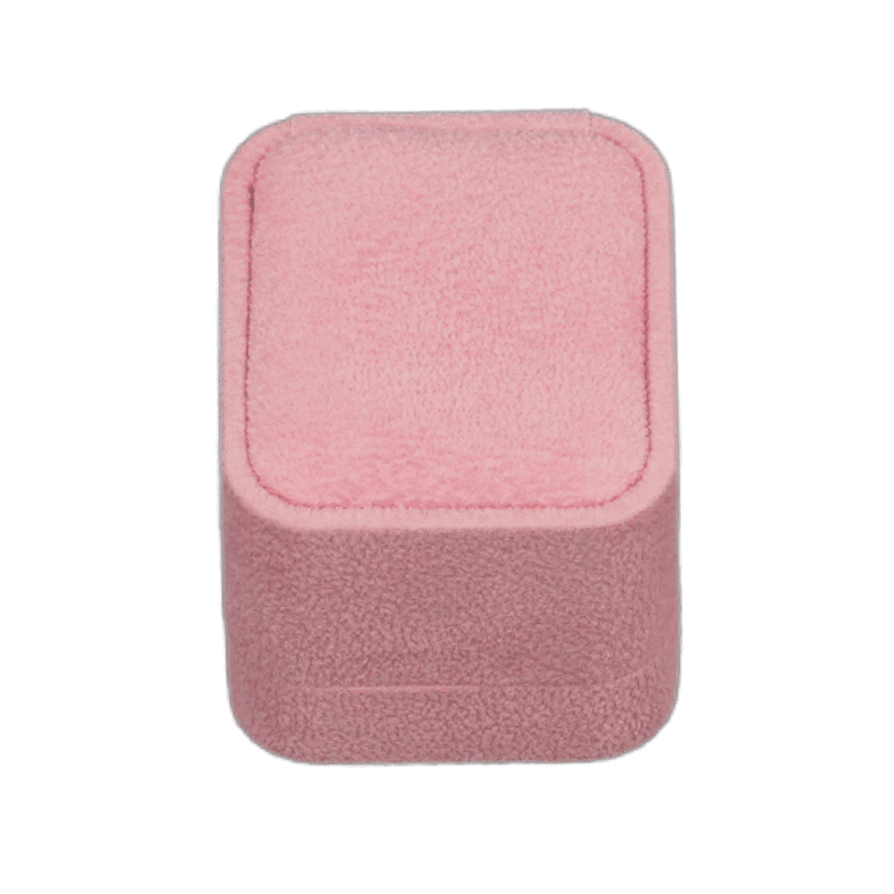 Ring Jewellery Box Velvet pink Jewellery packaging close front