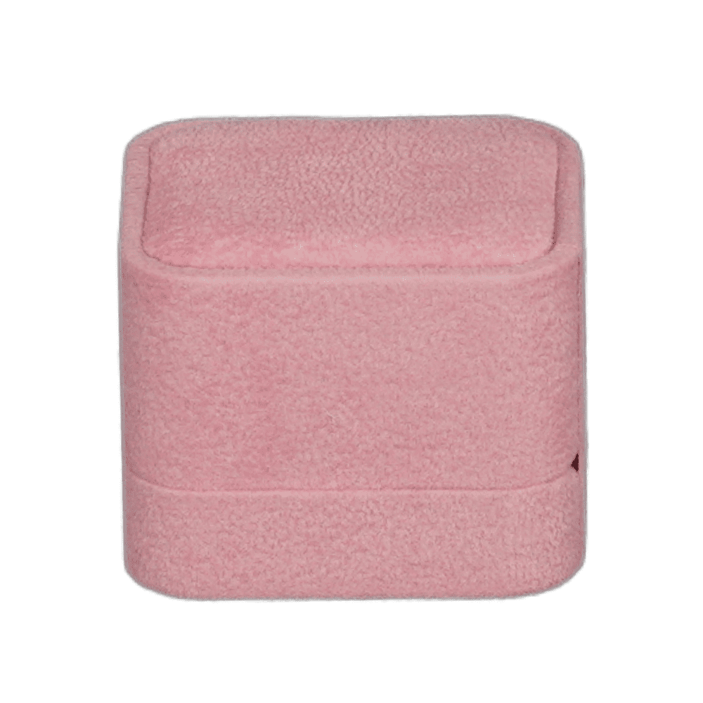 Ring Jewellery Box Velvet pink Jewellery packaging close side1