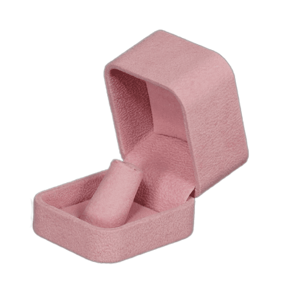 Ring Jewellery Box Velvet pink Jewellery packaging open side1