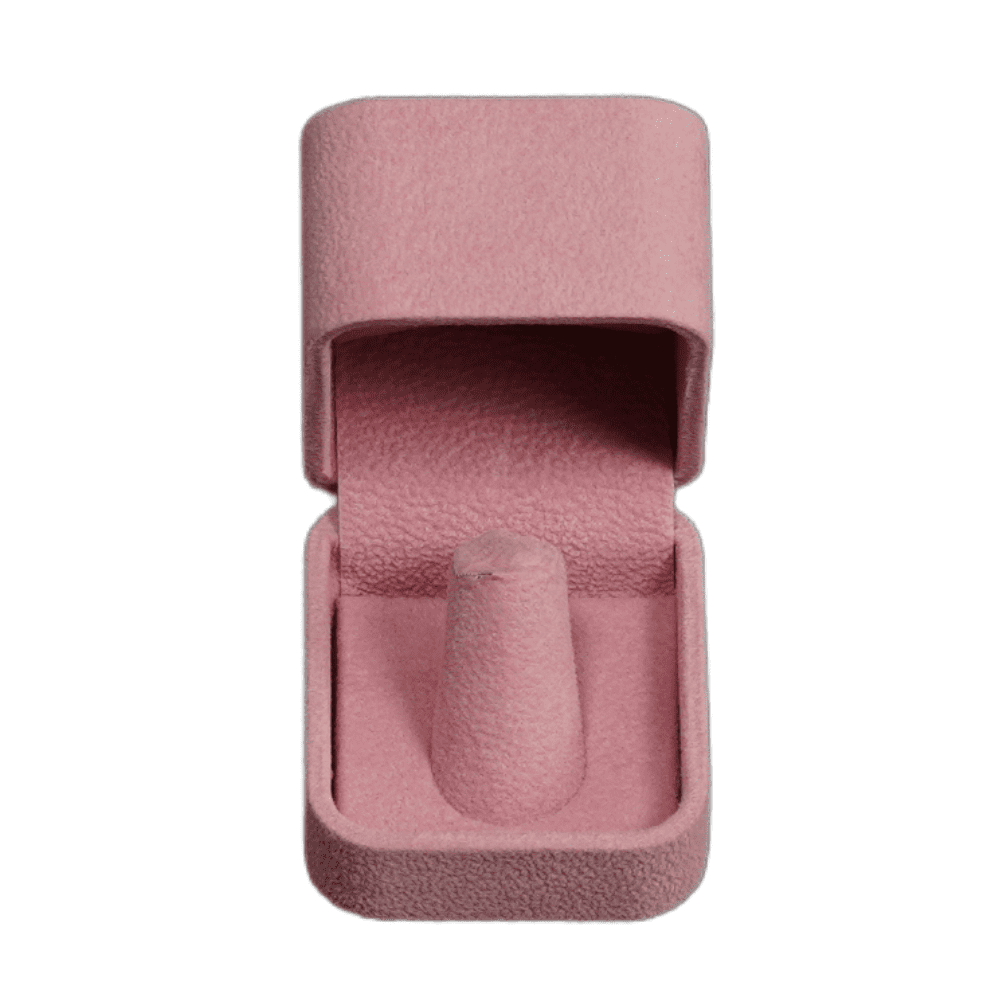 Ring Jewellery Box Velvet pink Jewellery packaging open front1