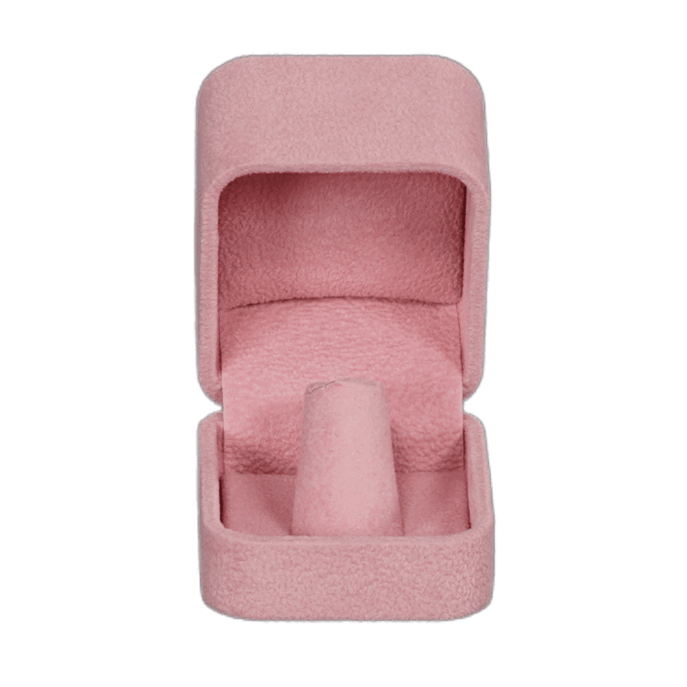 Ring Jewellery Box Velvet pink Jewellery packaging open front