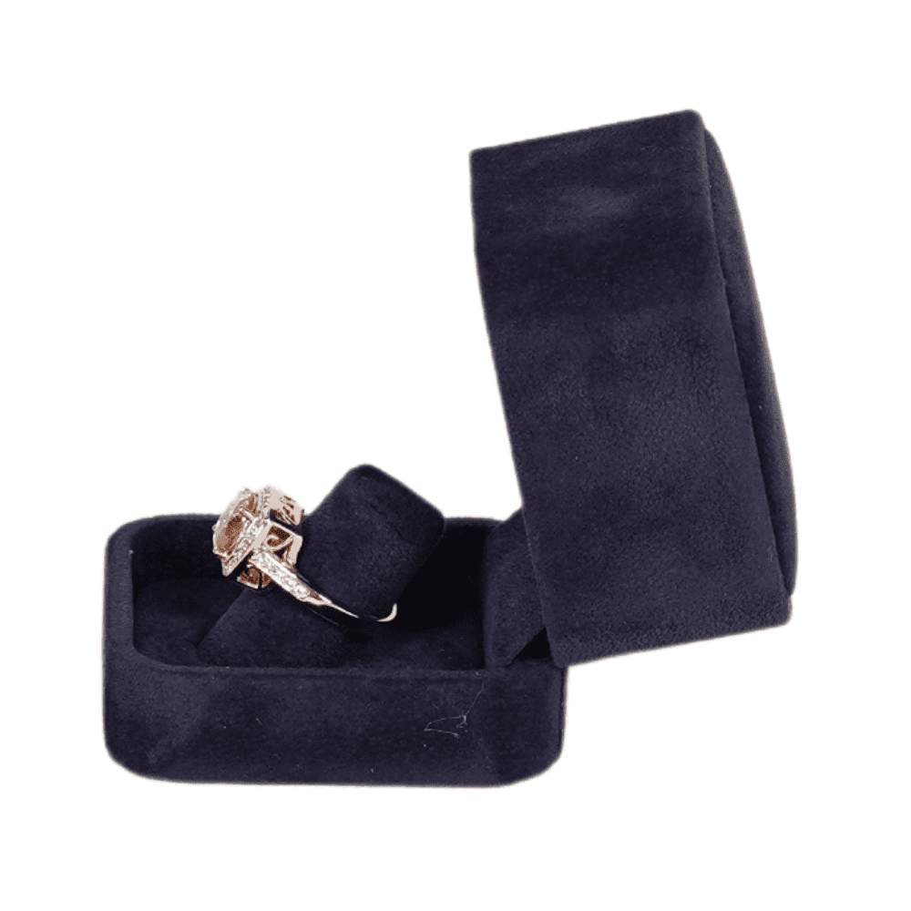 Ring-Jewellery Box-Velvet-royal-blue-Jewellery-packaging-BXR83-13 Ring Jewellery Box Velvet royal blue Jewellery packaging with ring -side