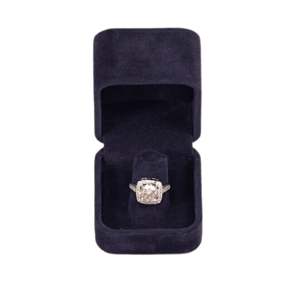 Ring-Jewellery Box-Velvet-royal-blue-Jewellery-packaging-BXR83-3 Ring Jewellery Box Velvet royal blue Jewellery packaging with ring -side2