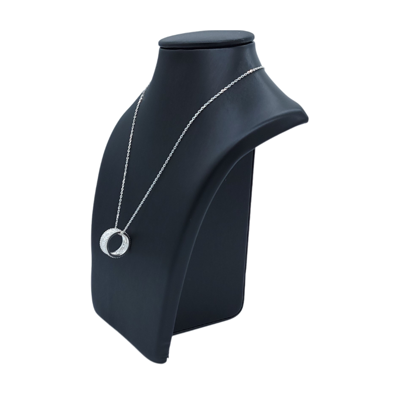 Small Sleek Wide Leatherette Necklace Display Stand-4 small sleek wide leatherette necklace display stand