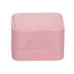 Wedding Ring Box velvet pink close front BXR81PI