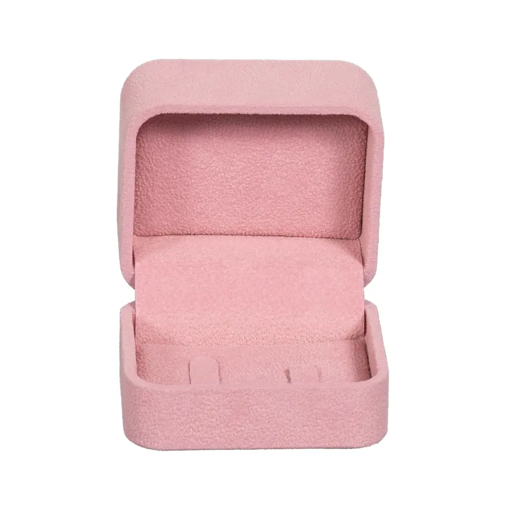 Wedding Ring Box velvet pink open front BXR81PI