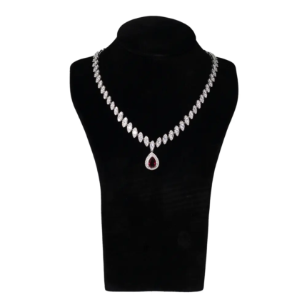 Jewelry Necklace Stand large black velvet front with necklace NS83L