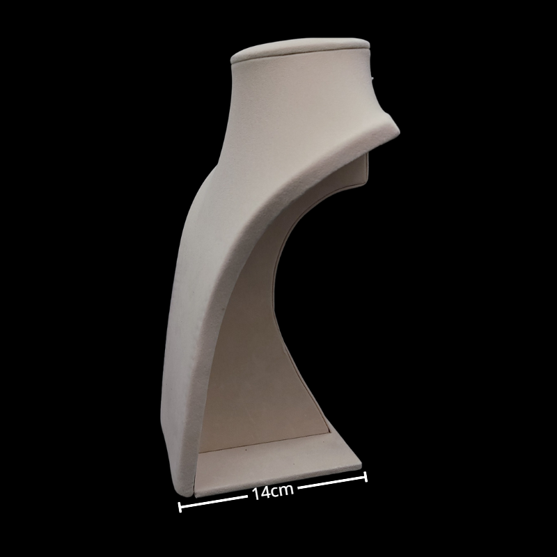 large Luxurious nude Velvet Necklace Stand-10