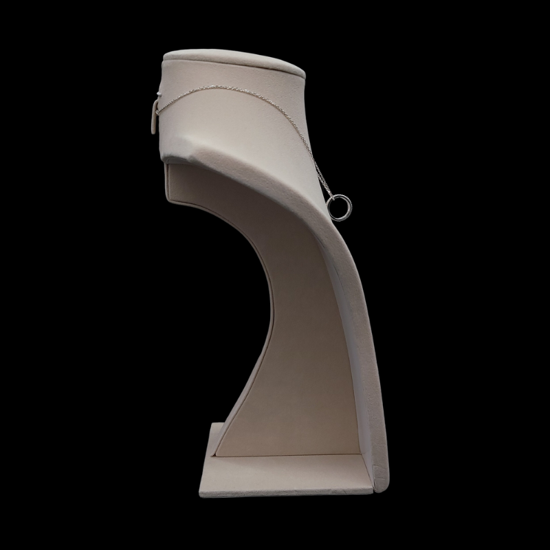 large Luxurious nude Velvet Necklace Stand-2