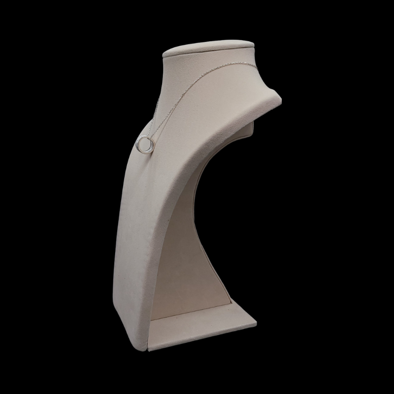 large Luxurious nude Velvet Necklace Stand-4