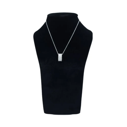 Jewelry Necklace Stand medium black velvet front with necklace NS83M