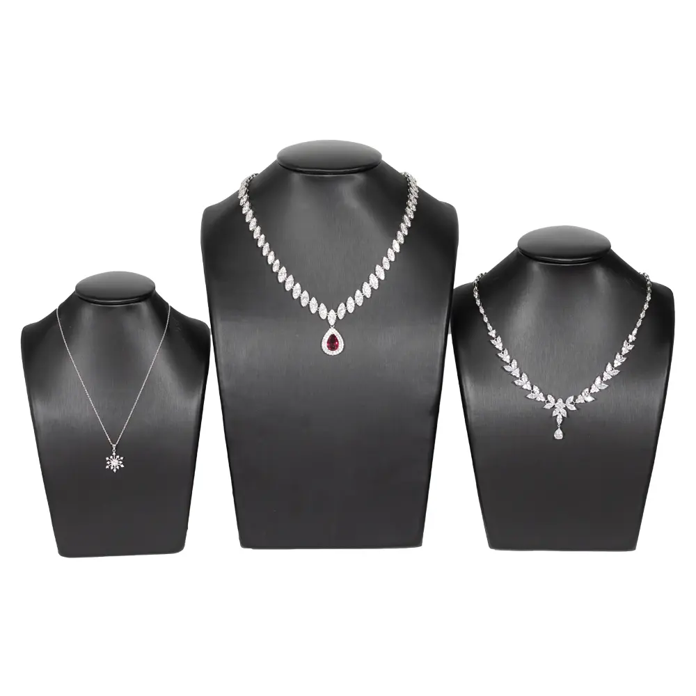 necklace-bust-black-front-view-with-necklace-NS84 necklace bust black front view with necklace NS84