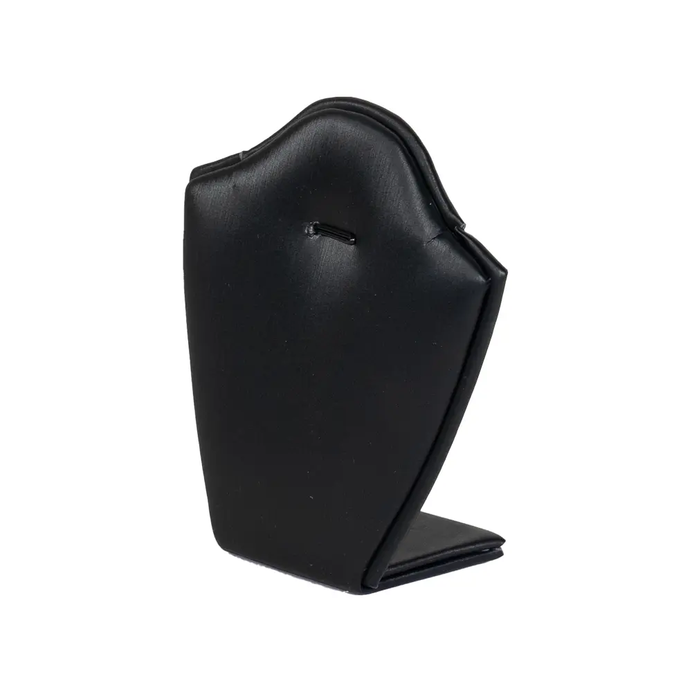 necklace stand leatherette large black angle view PNS81L