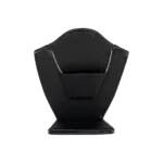 necklace stand leatherette large black back view PNS81L