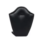 necklace stand leatherette large black front view PNS81L