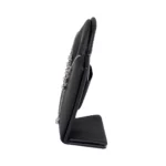 necklace stand leatherette large black side view with necklace PNS81L