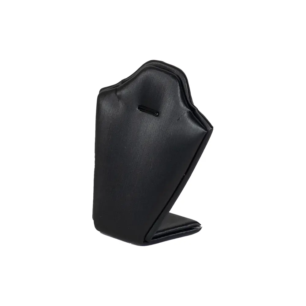 necklace stand leatherette small black angle view PNS81S