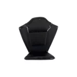 necklace stand leatherette small black back view PNS81S