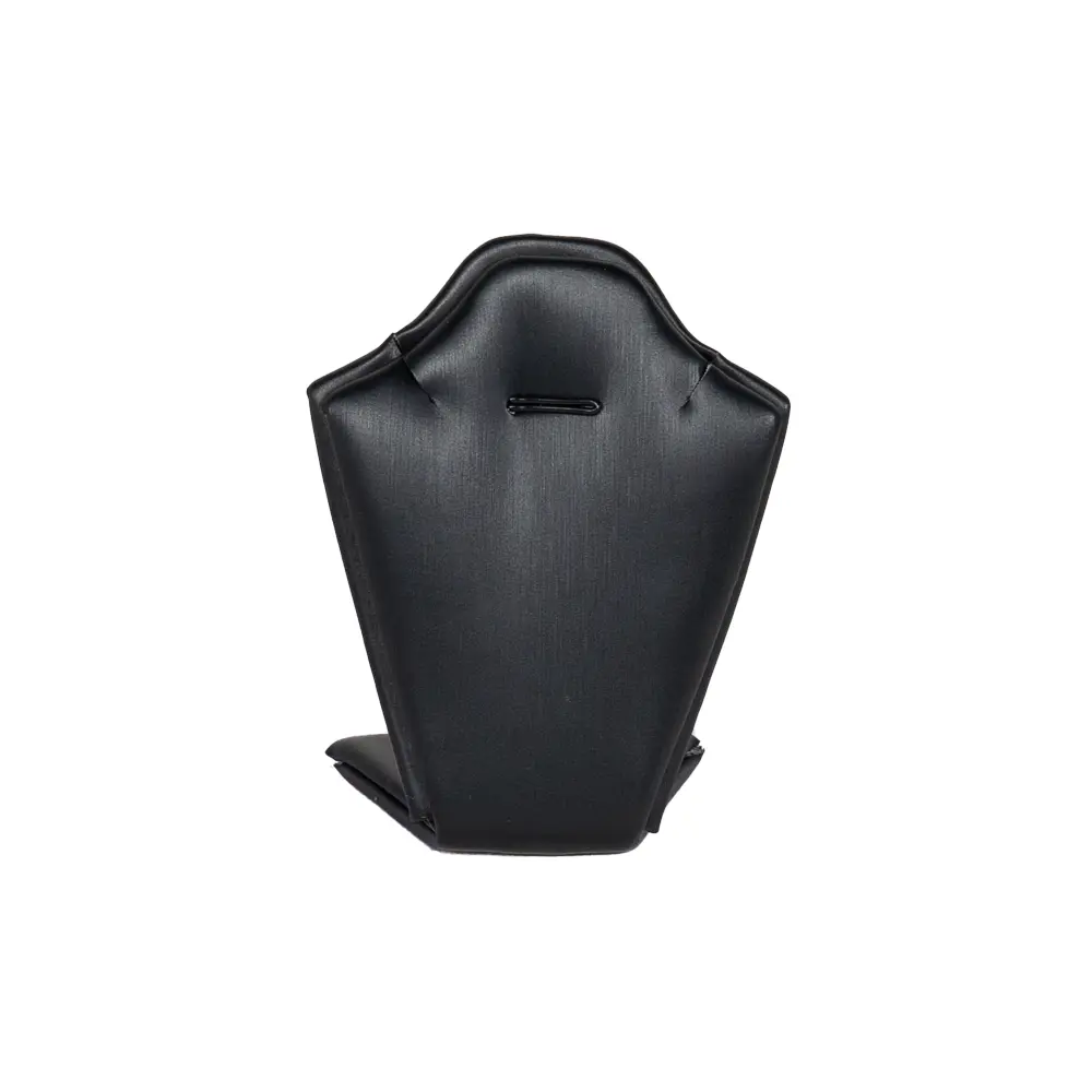 necklace stand leatherette small black front view PNS81S
