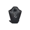 necklace stand leatherette small black front view with necklace PNS81S