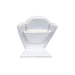 necklace stand leatherette small white back view PNS81S