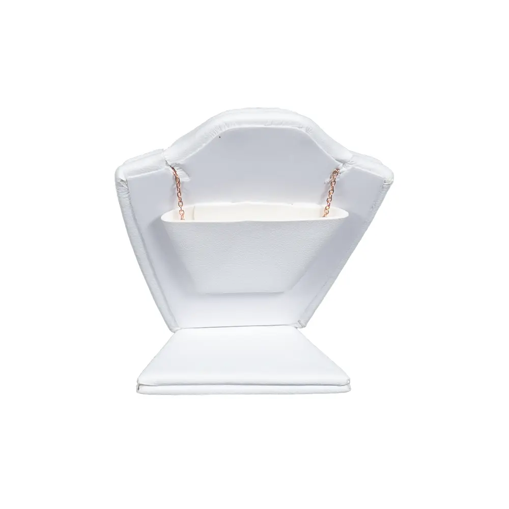 necklace stand leatherette small white back view PNS81S