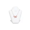 necklace stand leatherette small white front view with necklace PNS81S